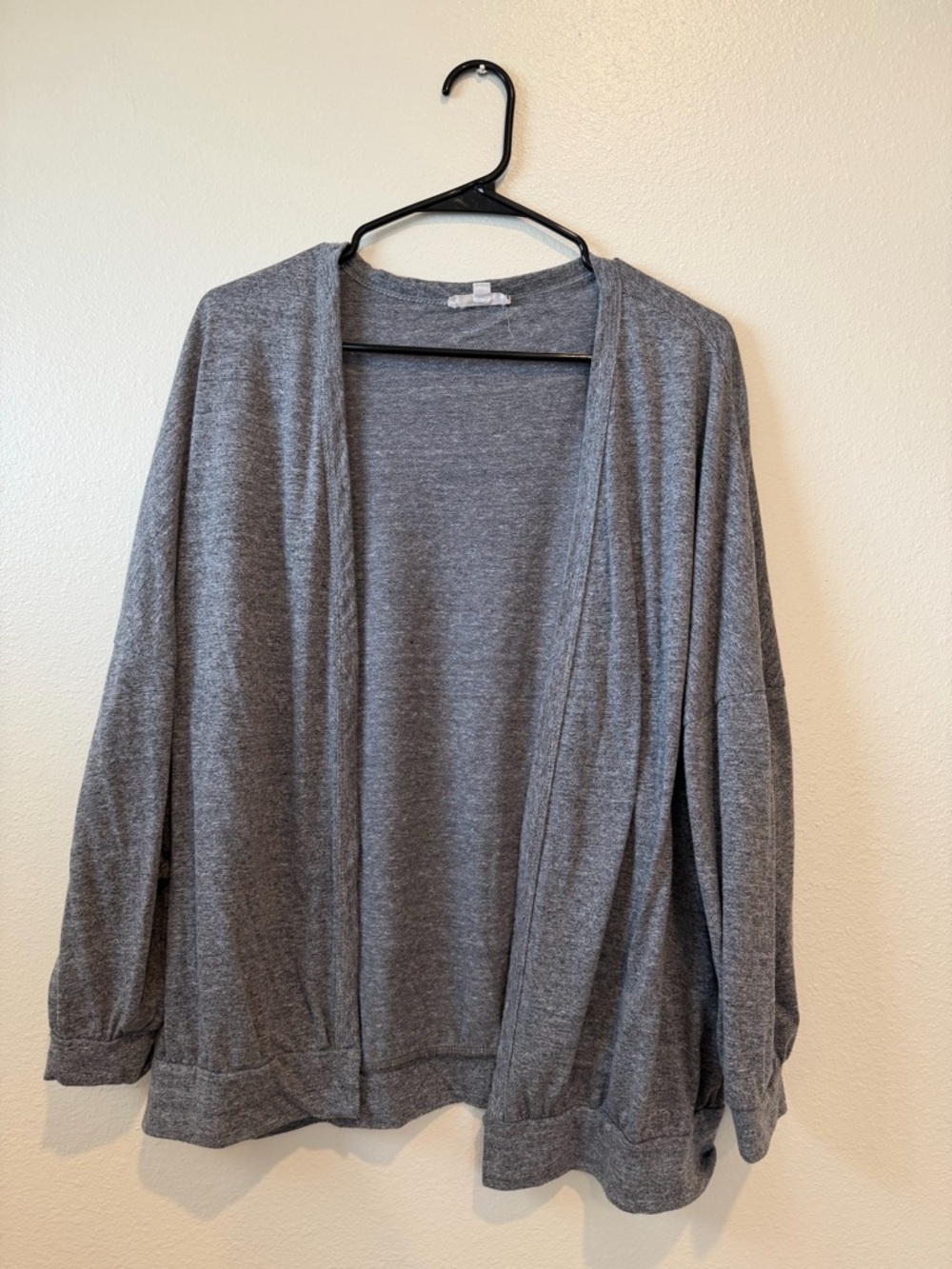 Women’s Open-Front Gray Lightweight Cardigan